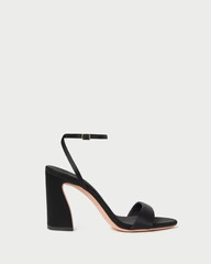 Malia Black Satin Heeled Sandal | Loeffler Randall