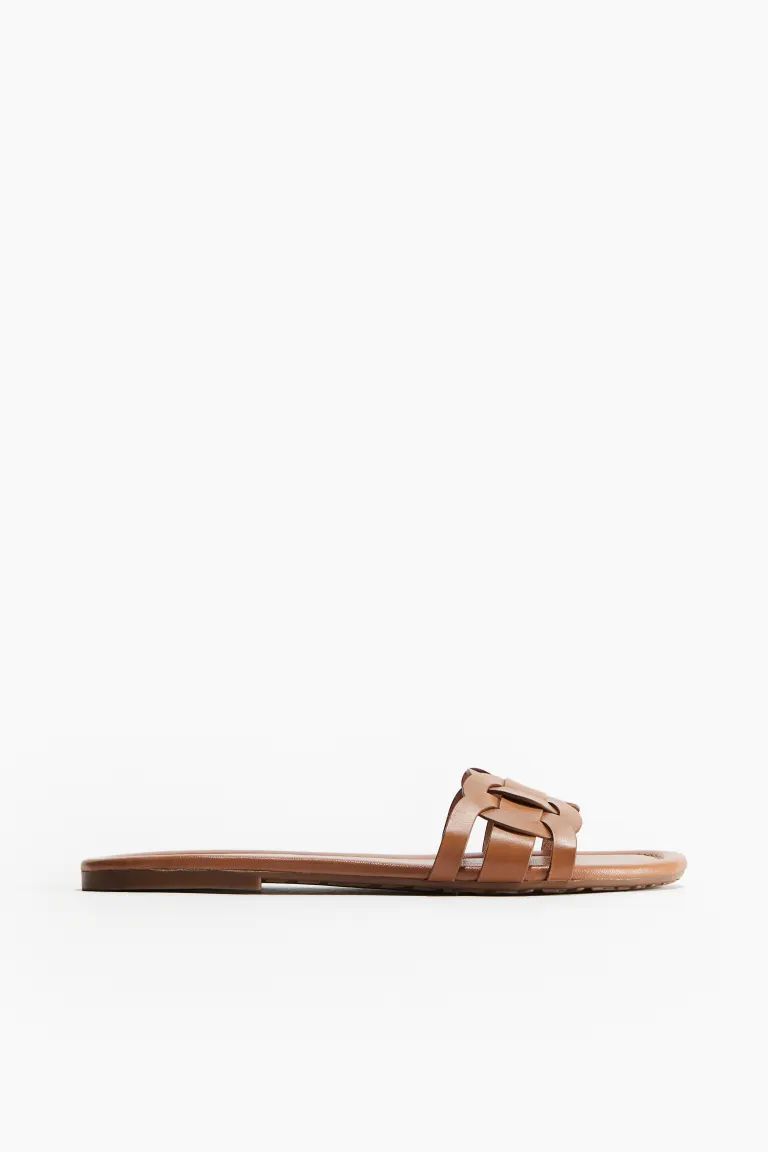 Leather Sandals - No heel - Light brown - Ladies | H&M US | H&M (US + CA)
