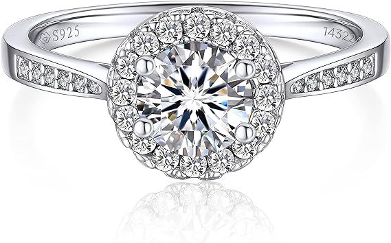 MomentWish Engagement Rings for Women, 1Carat Moissanite Promise Rings, D Color VVS1 Simulated Di... | Amazon (US)
