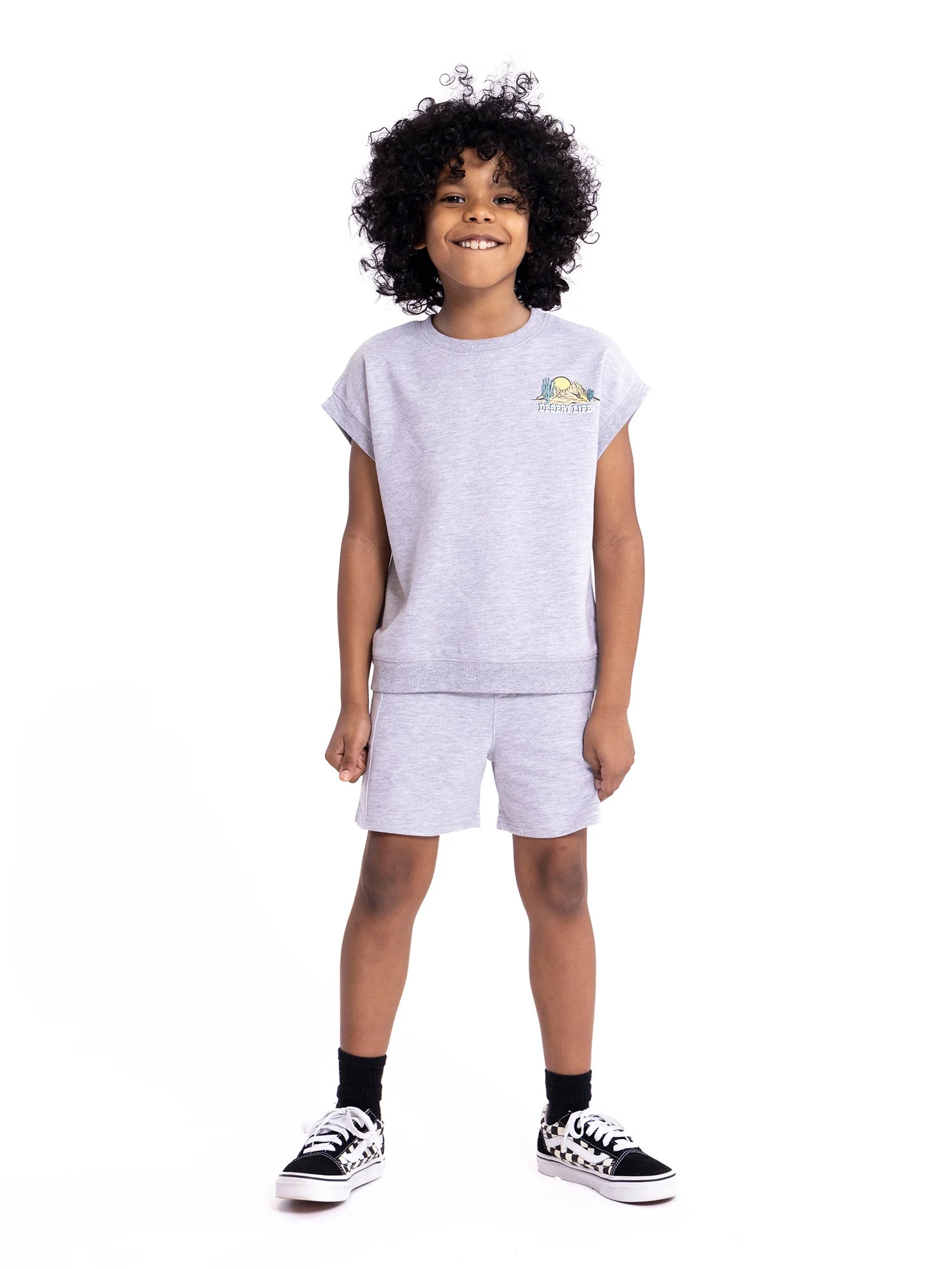 Wonder Nation Toddler Boys Summer Knit Top and Shorts Set, 2-Piece, Sizes 12M-5T | Walmart (US)