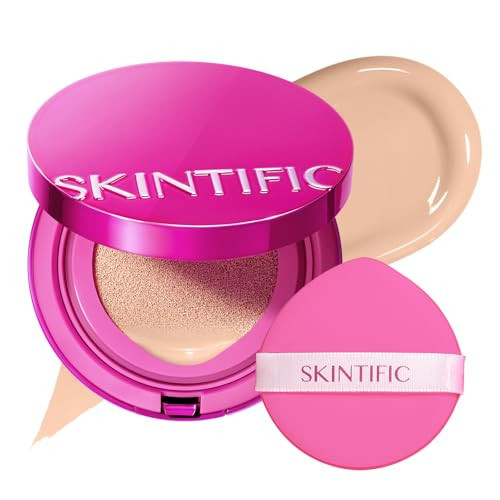 SKINTIFIC Cover Glow Perfect Cushion Foundation – Natural Radiant Finish, Medium-to-High Buildable Coverage, Hydrating Peptide Complex, Lightweight for Dry & Combination Skin,#02 Ivory | Amazon (US)