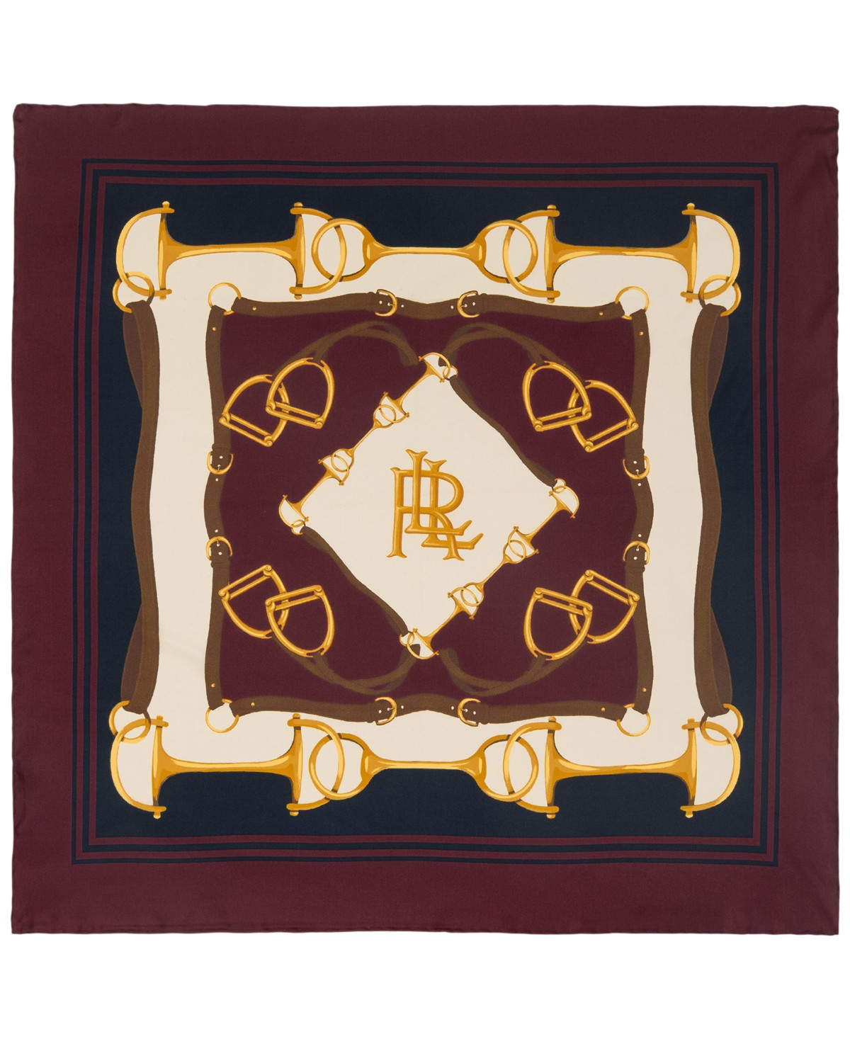 Lauren Ralph Lauren Equestrian Small Square Scarf - Dark Garnet | Macy's