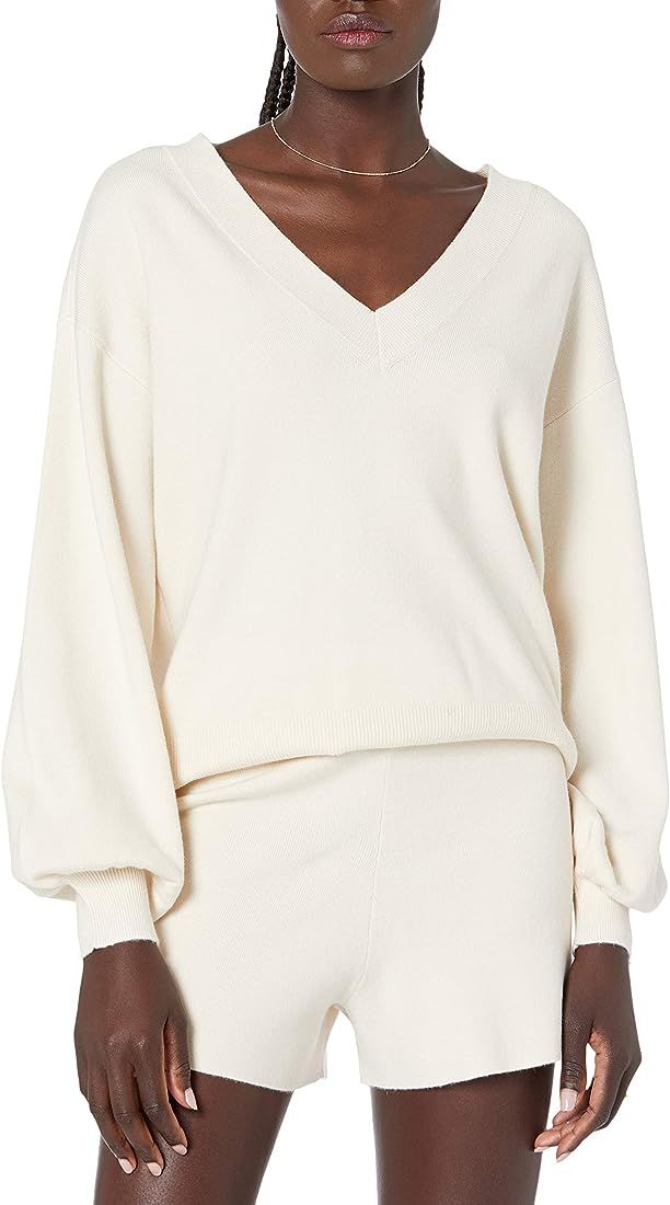 Women's Mia Bell-Sleeve Deep V-Neck Supersoft Sweater | Amazon (US)