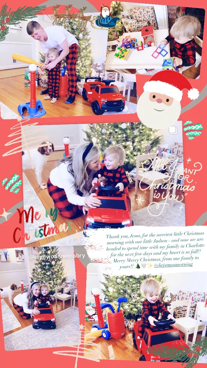 Thank you, Jesus, for the sweetest little Christmas morning with our little Judson - and now we are headed to spend time with my family in Charlotte for the next few days and my heart is so full!! Merry Merry Christmas, from our family to yours!! 🌲🤍✨ #christmasmorning 

#LTKHoliday #LTKGiftGuide #LTKSeasonal