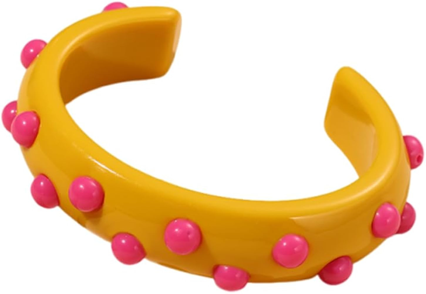 Punk Colorful Shimmer Acrylic Resin Bangle Bracelet Transparent Plastic Wristbands Wide Irregular... | Amazon (US)