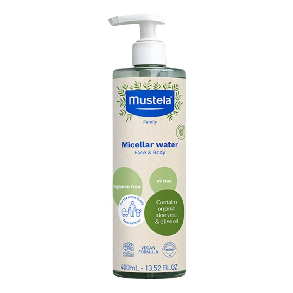 Mustela Certified Organic Micellar Cleansing Water -No-Rinse Natural Water Cleanser w/ Olive Oil ... | Amazon (US)