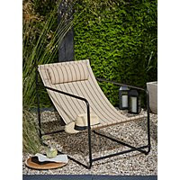 Beige Stripe Metal Garden Lounge Chair | George