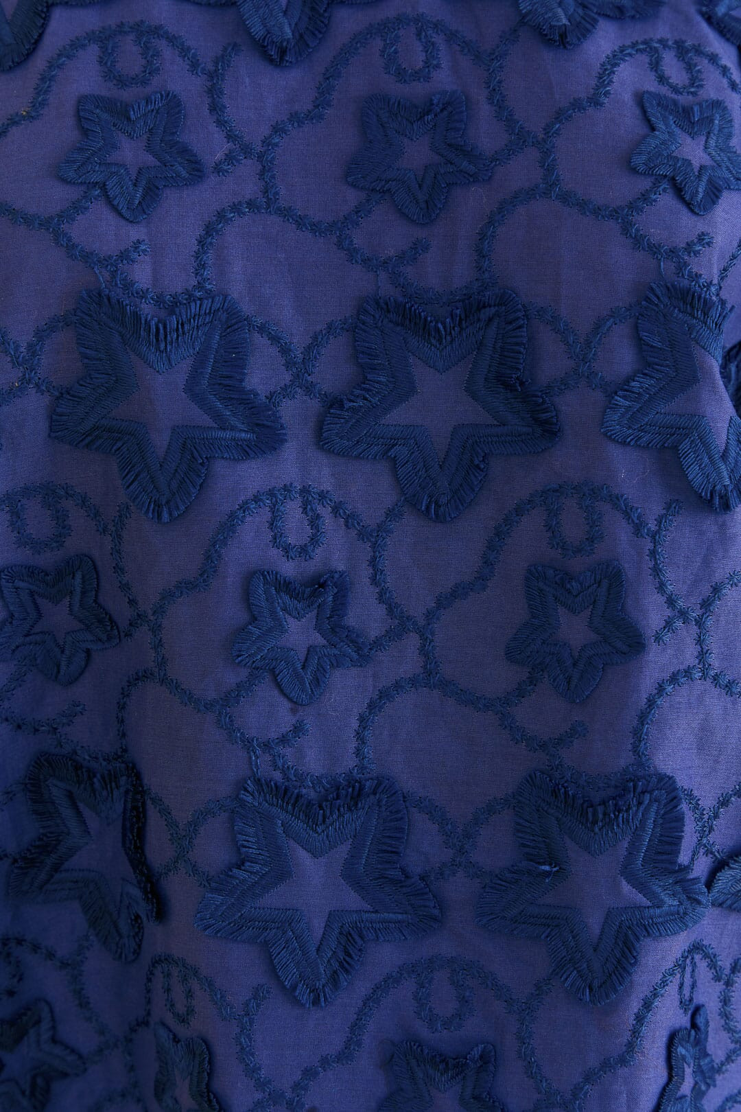 Navy Blue 3d Star Texture Blouse | FarmRio (US)