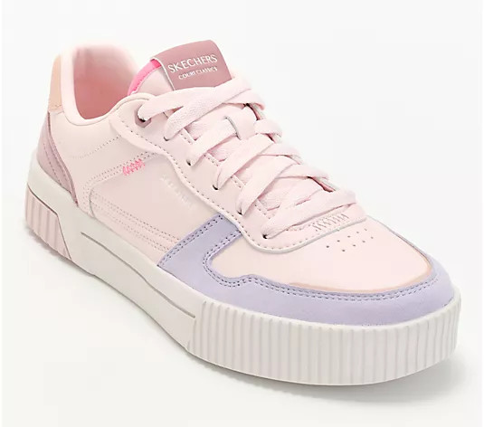 Skechers Court Classics Jade Suede or Textile Sneaker Feline Instinct - QVC.com | QVC