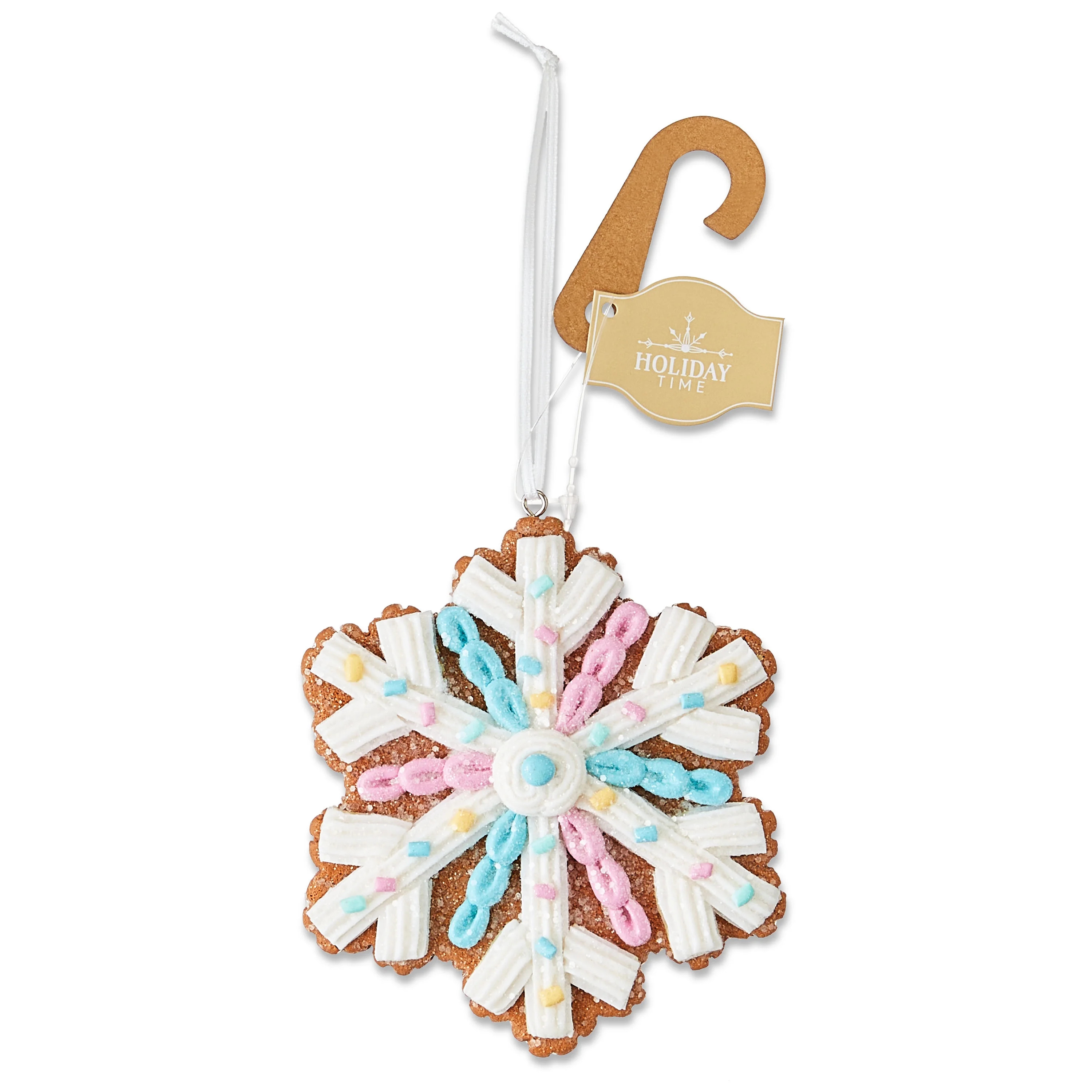 Multicolor Clay Dough Candy Snowflake Christmas Ornament, 4", by Holiday Time | Walmart (US)
