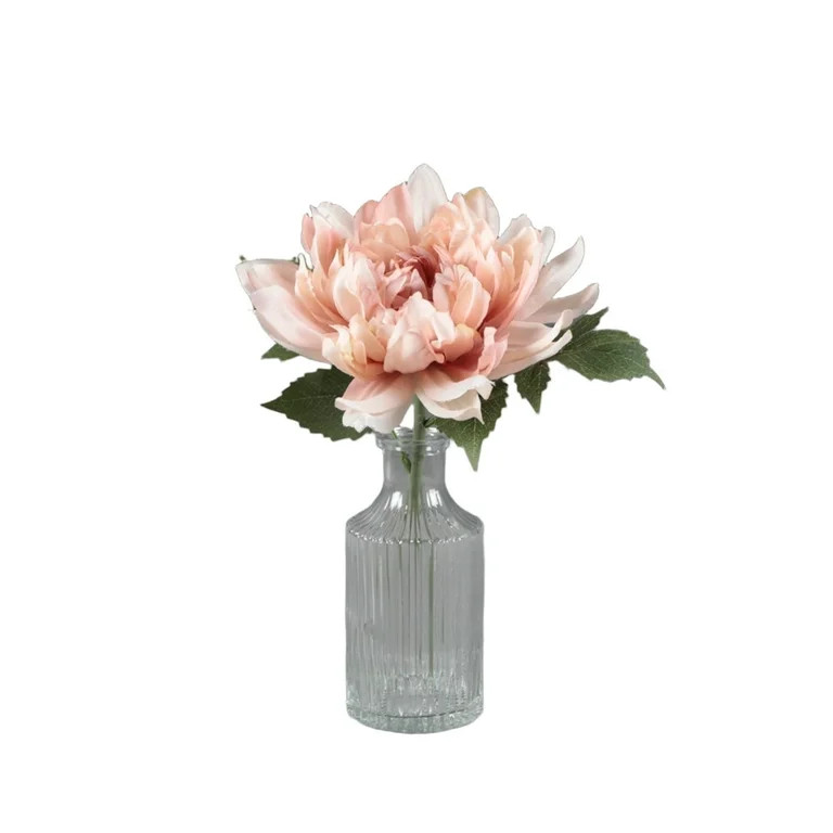 Home Decor Collection Faux Peony in Glass Vase 10.25 in H x 6.5 in W x 6.5 in D, Flora Bunda | Walmart (US)