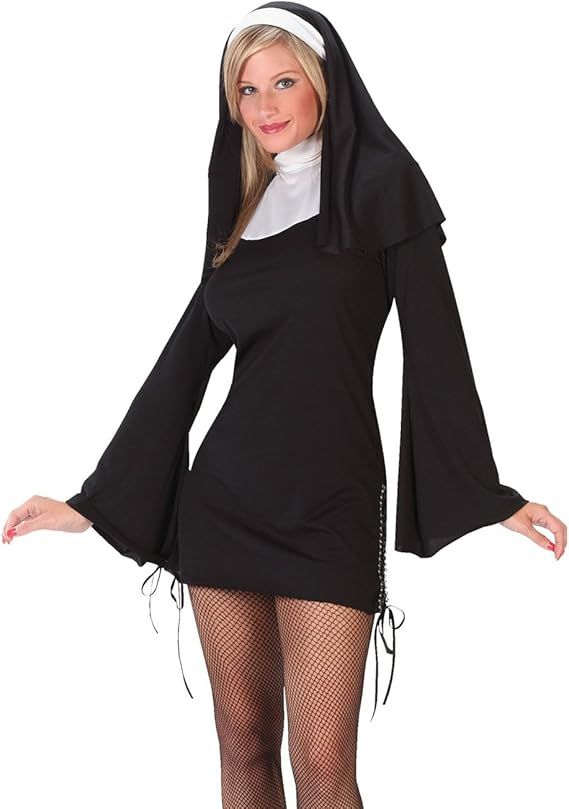 Naughty Nun Costume - Small/Medium - Dress Size 2-8 | Amazon (US)