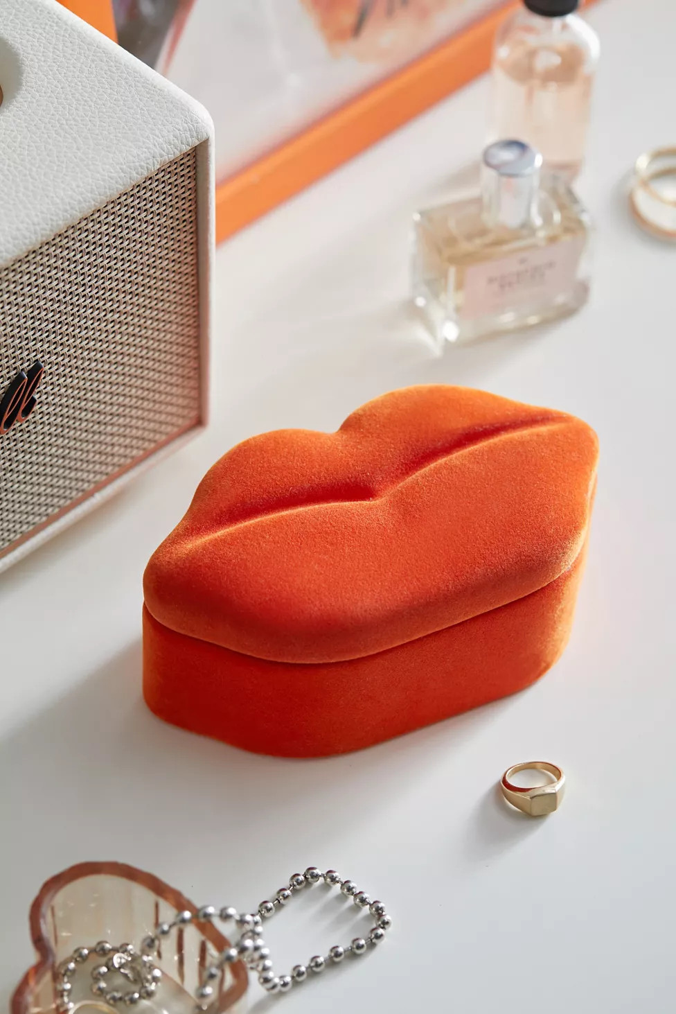 Lips Flocked Trinket Box | Urban Outfitters (US and RoW)