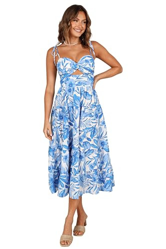 Petal & Pup Women's Rose Midi Dress, Blue/White | Amazon (US)