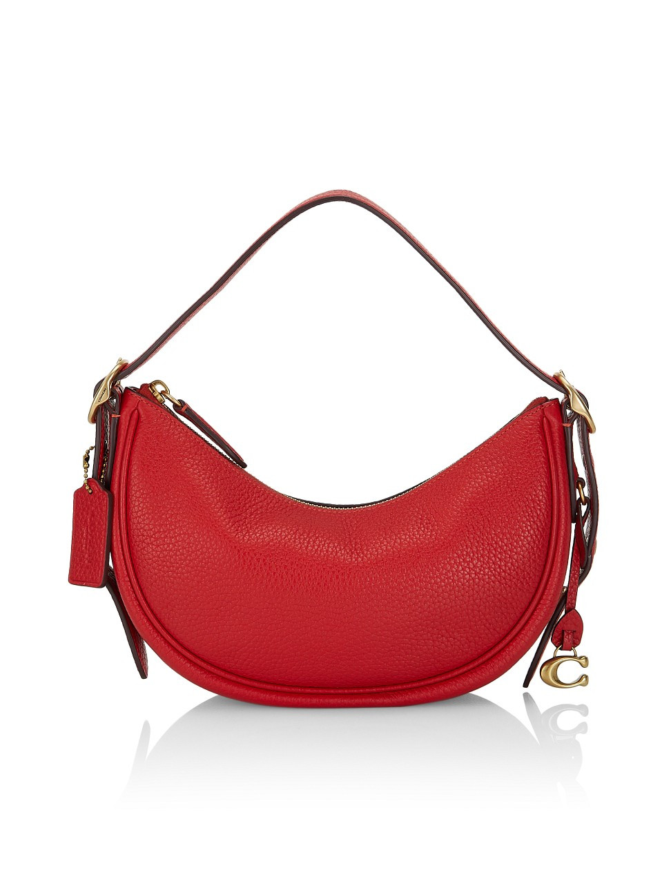 Women's Luna Pebble Leather Shoulder Bag - Sport Red | Saks Fifth Avenue