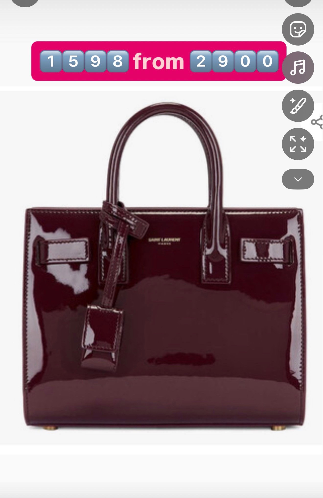 Saint Laurent patent sac de jour bag sale 