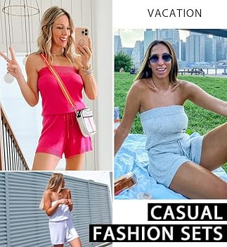 Chang Yun Womens Summer Jumpsuits Casual Loose Sleeveless Off Shoulder Elastic Waist Romper Loung... | Amazon (US)
