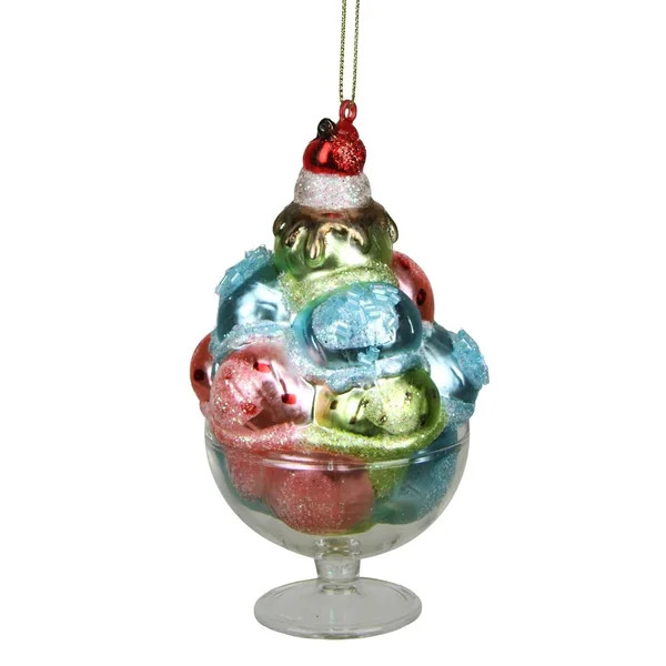 4.5" Desert Delight Pink, Blue and Green Glass Ice Cream Christmas Ornament | Bed Bath & Beyond