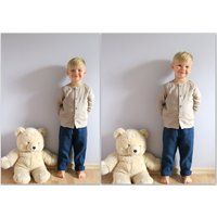 Toddler Linen Felix Buttoned Shirt Long Sleeve Boys Brown Vintage Kids Jumper | Etsy (US)