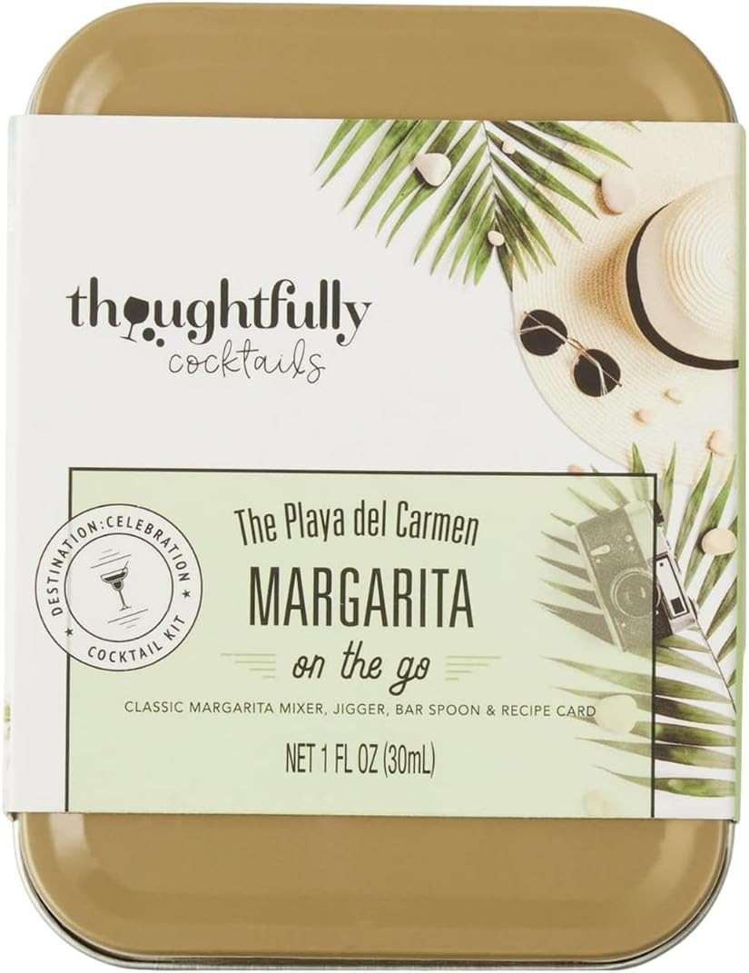 Thoughtfully Cocktails, Cocktail Kit Travel Tin Gift Set, Includes Classic Margarita Cocktail Mix... | Amazon (US)