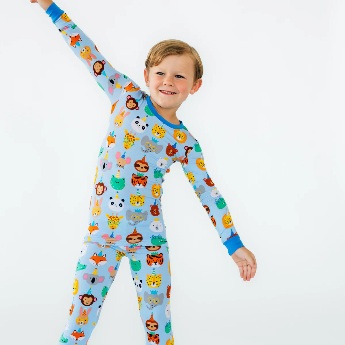 Blue Party Pals Two-Piece Pajama Set | Little Sleepies