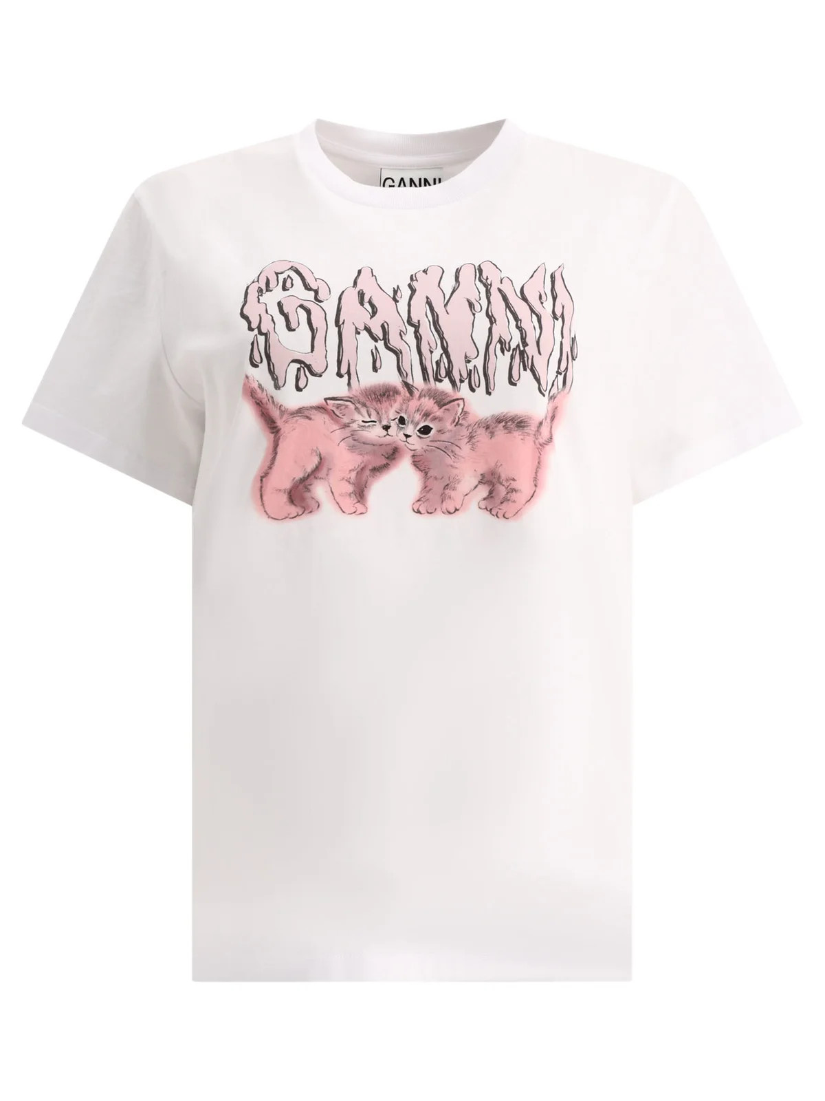 Ganni Relaxed Cats T-Shirt | Cettire Global