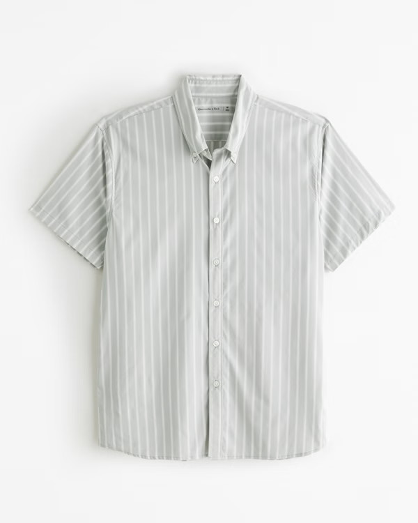 Men's Performance Button-Up Shirt | Men's Tops | Abercrombie.com | Abercrombie & Fitch (US)