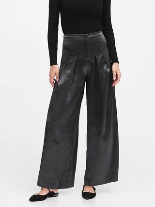 JAPAN EXCLUSIVE High-Rise Extra Wide-Leg Satin Pant | Banana Republic (US)