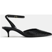 Zara - Embossed Slingback Shoes In Black - 3 - Woman | Zara UK