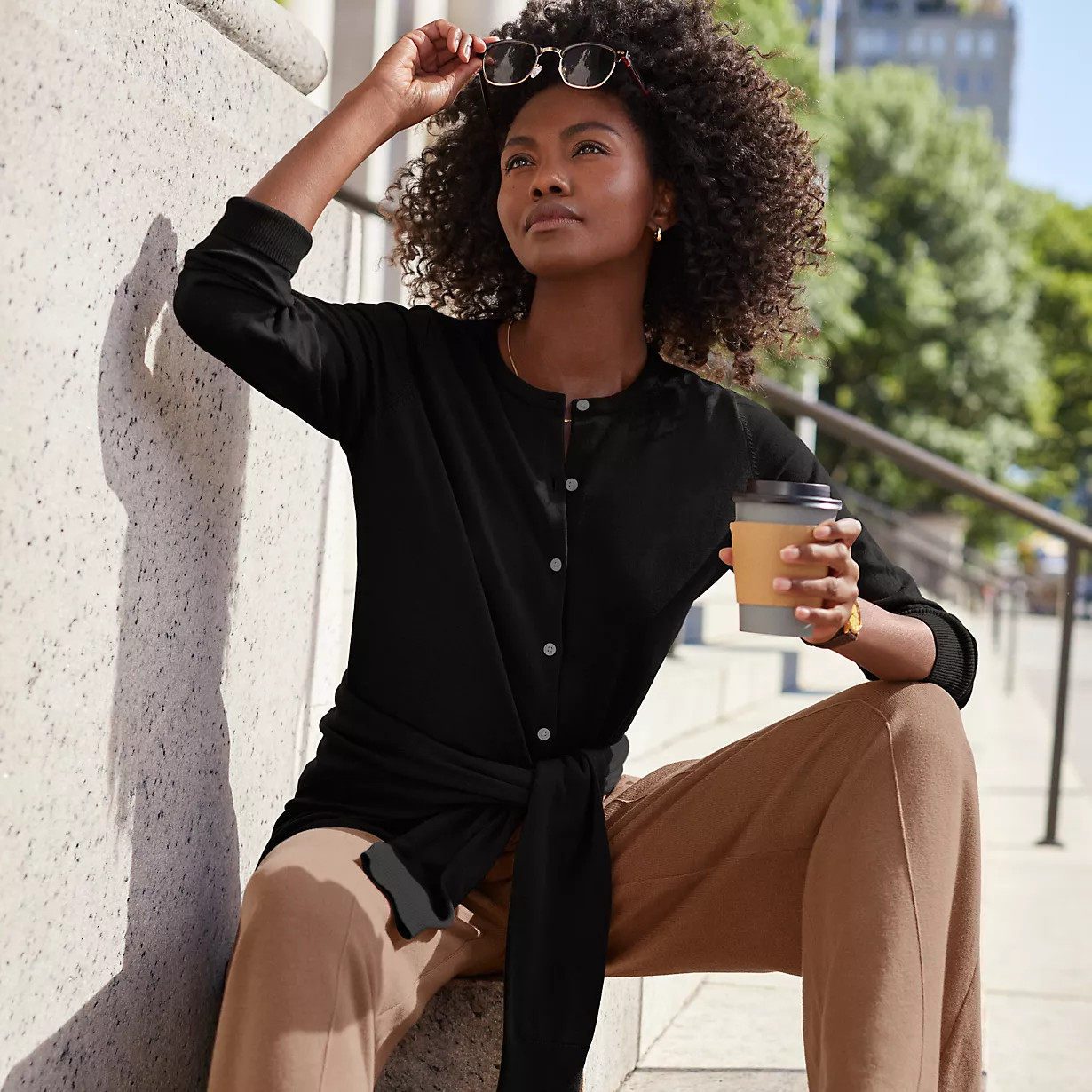 Women's Fine Gauge Cotton Cardigan Sweater | Lands' End (US)