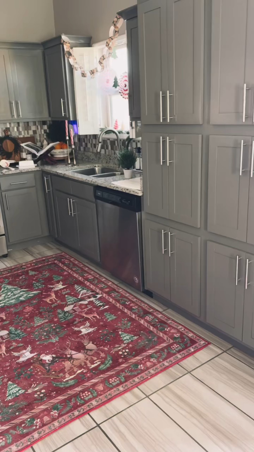 The kitchen Christmas decor wasn’t complete without a fun Christmas rug from @purecozyhome 
The print in this washable rug is just so cute and it’s spill proof and so easy to clean making it perfect for the kitchen. It is on the thicker side of a washable rug and so super soft! The kids love it and I love that it adds a whimsical touch to our kitchen this season!

#purecozyrug #purecozyhome