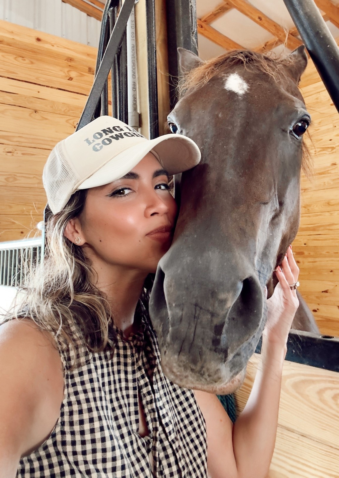 Gingham Tie Front Peplum Tank 
Long Live Cowgirls trucker hat 
Horseshoe earrings 
Amazon fashion finds


#LTKStyleTip #LTKPetite