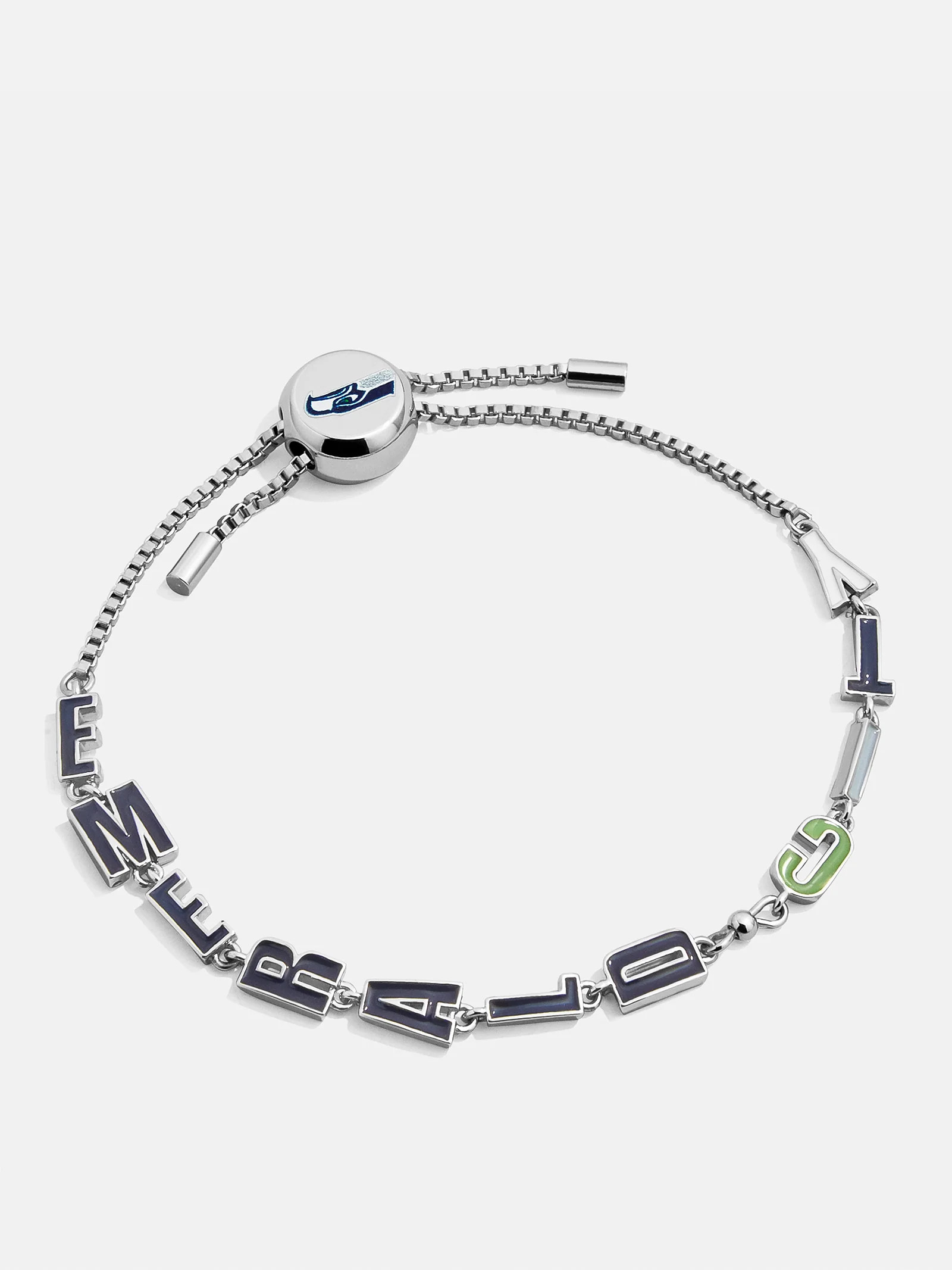 Seattle Seahawks NFL Silver Slogan Bracelet - Seattle Seahawks | BaubleBar (US)