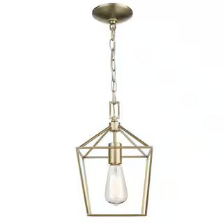 Weyburn 1-Light Gold Caged Mini Pendant Light | The Home Depot