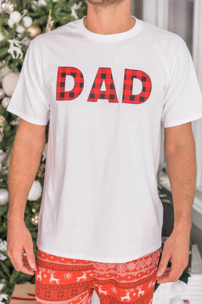 Plaid Dad Graphic White Tee | The Pink Lily Boutique