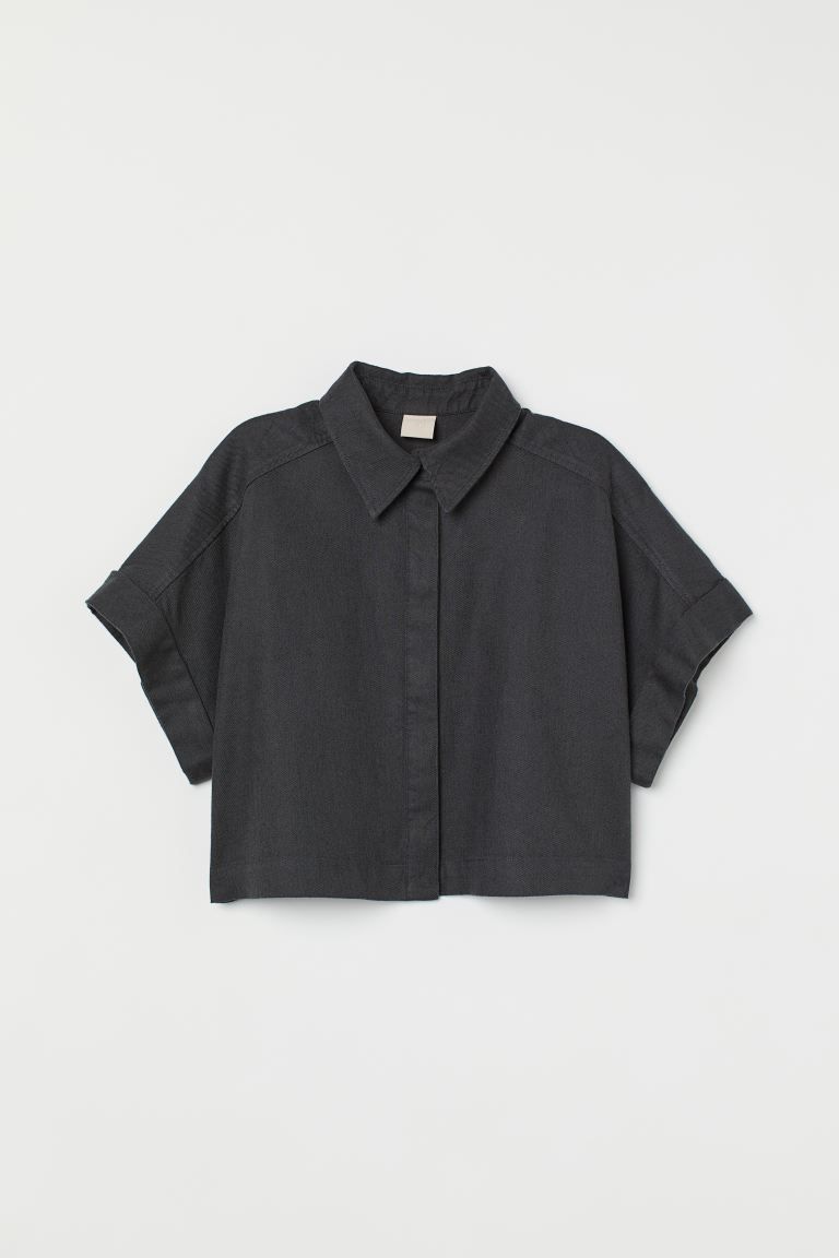 Linen-blend Crop Shirt | H&M (US)