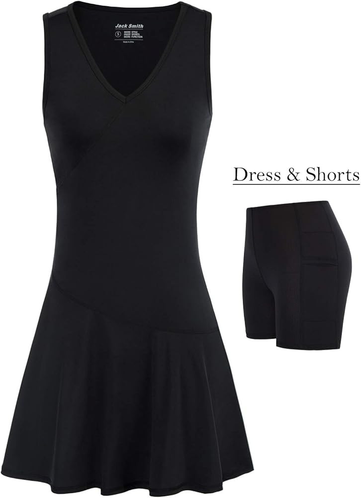 JACK SMITH Womens Golf Tennis Dress with Shorts Sleeveless Stretchy Moisture Wicking Sport Workout D | Amazon (US)