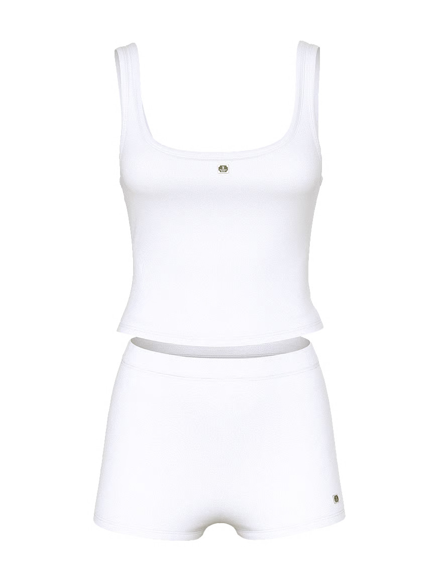 Buy 100% Cotton Tank & Shorts Pajama Set, Vs White - Order Pajamas Sets online - Victoria's Secre... | Victoria's Secret (US / CA )