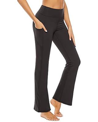 Amazon.com: Amazon Essentials Women's Studio Sculpt Slim Bootcut Yoga Pant, Black, Small : Clothi... | Amazon (US)