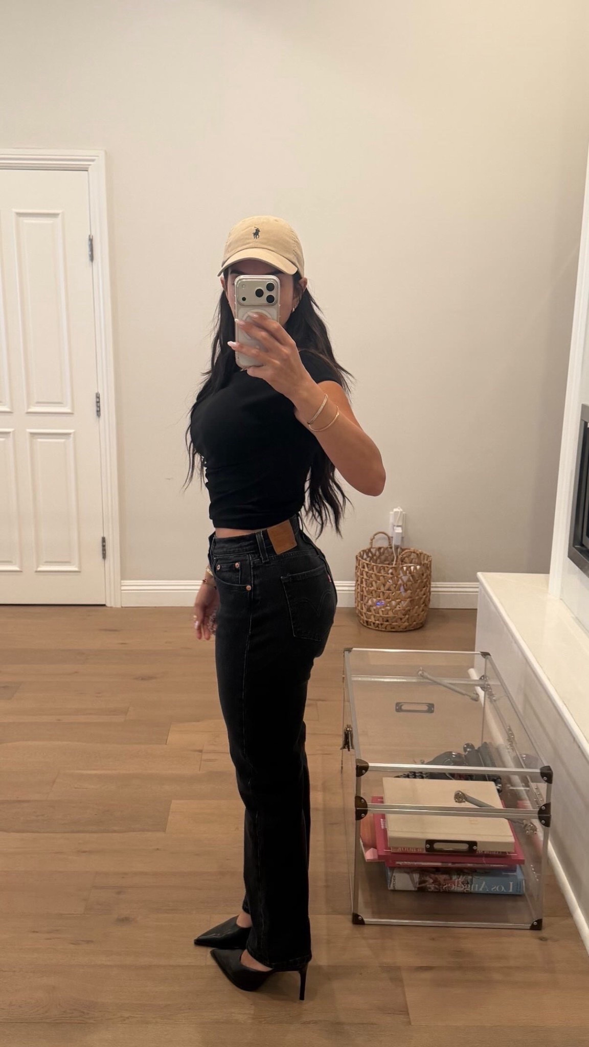 outfit from the other day! simple all black look wearing 26 by 31 in jeans

levi's, jeans, denim, black outfit, ootd, outfit, easy outfit, mom outfit

#LTKootd #LTKgrwm #LTKSeasonal