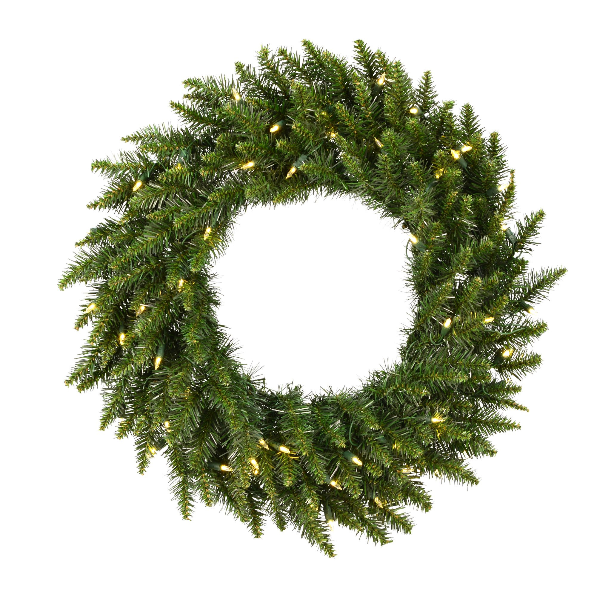 Vickerman 30" Camdon Fir Artificial Christmas Wreath, Warm White LED Mini Lights - Faux Holiday W... | Walmart (US)