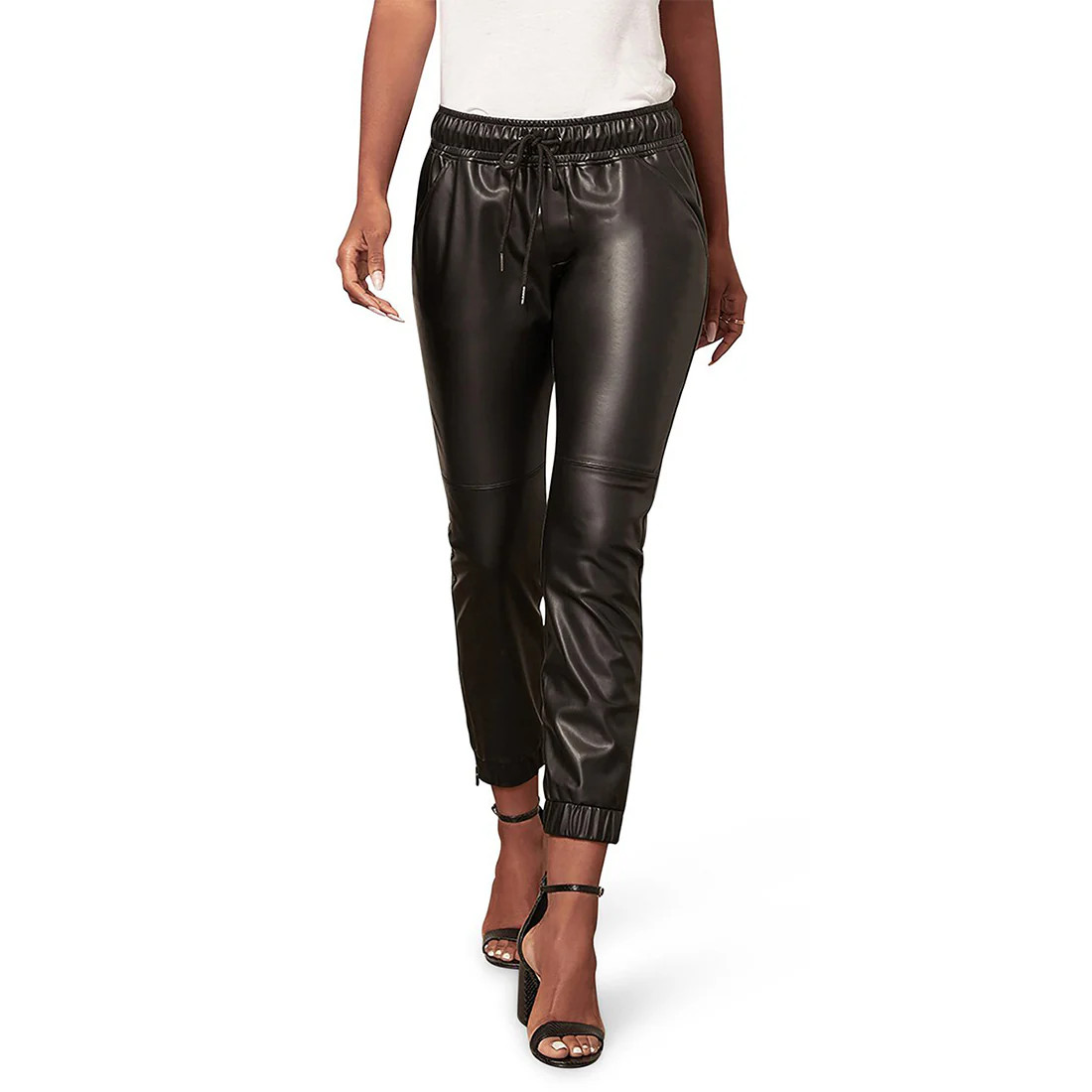 VEGAN LEATHER JOGGERS BLACK | Steve Madden (US)