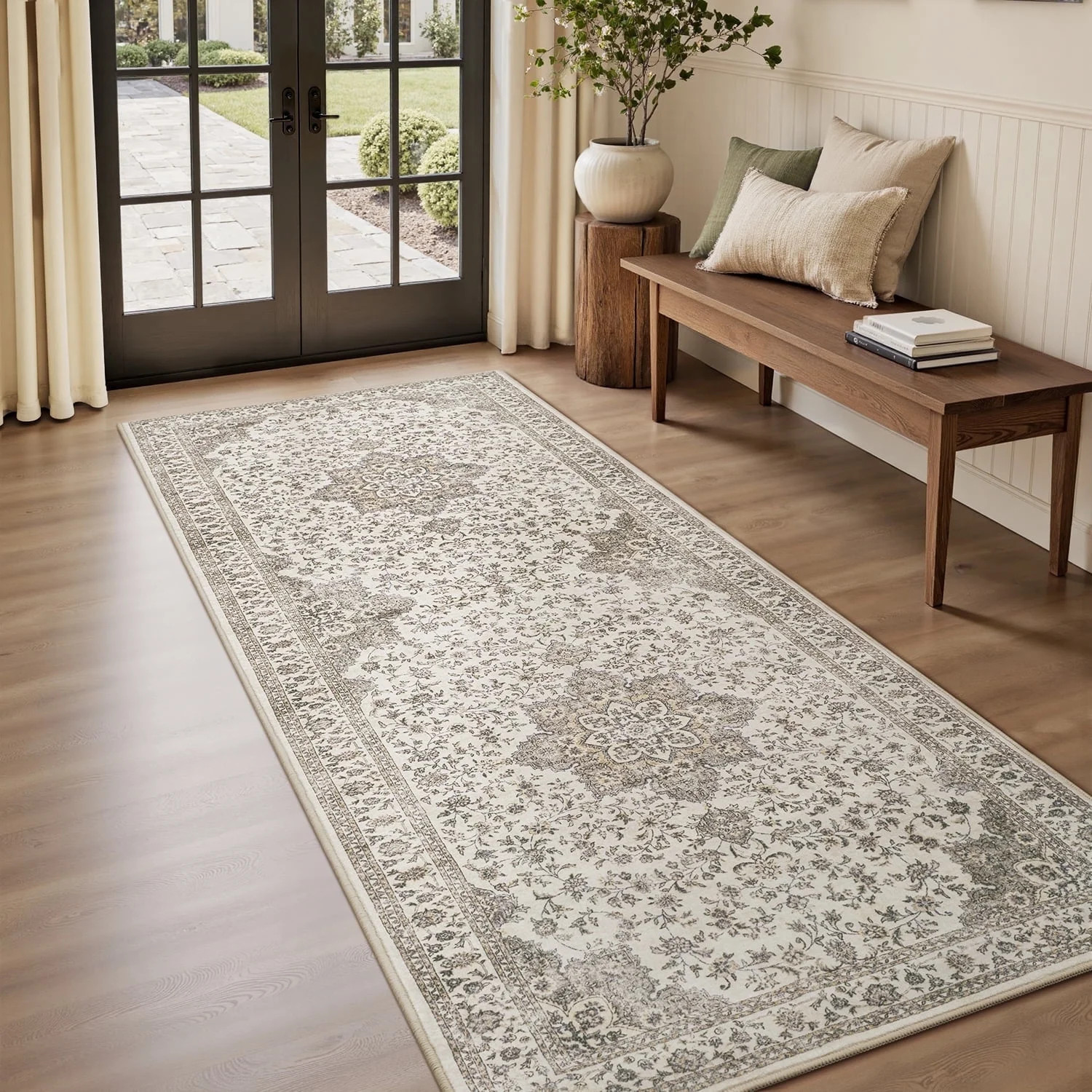 SIXHOME 2x8 Feet Washable Non-Slip Runner Rug - Traditional Distressed Vintage Brown Rug with Ret... | Walmart (US)