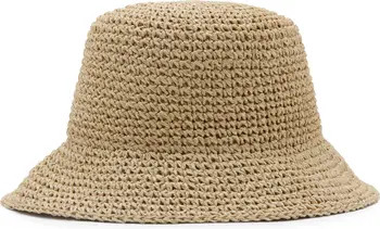 MANGO Crochet Raffia Bucket Hat | Nordstrom | Nordstrom
