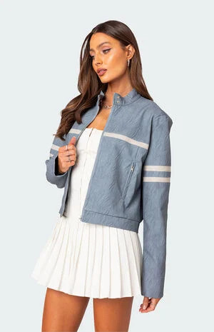 Edikted Rockstar Oversized Faux Leather Jacket | PacSun