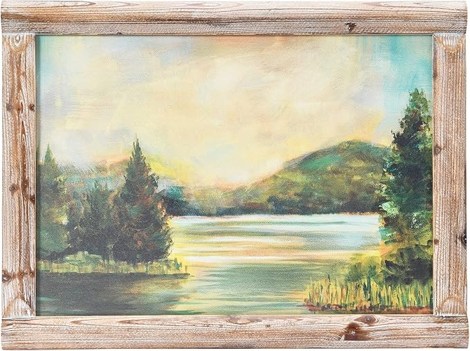 Creative Co-Op Vintage Reproduction Landscape Print with Solid Wood Frame | Amazon (US)