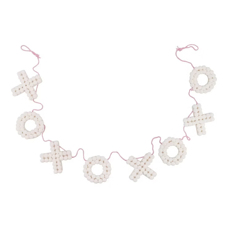 72" Valentine's Day 'XOXO' Polyester Ball Decorative Word Garland White - Spritz™ | Target