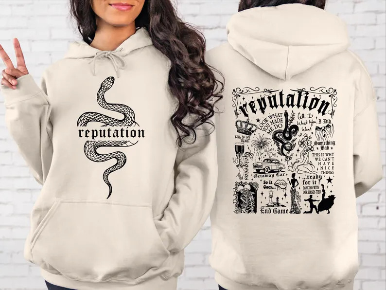 Reputation Country Music Sweatshirt, Taylor's Concert Sweatshirts, Back and Front Music Lover Hoo... | Etsy (US)