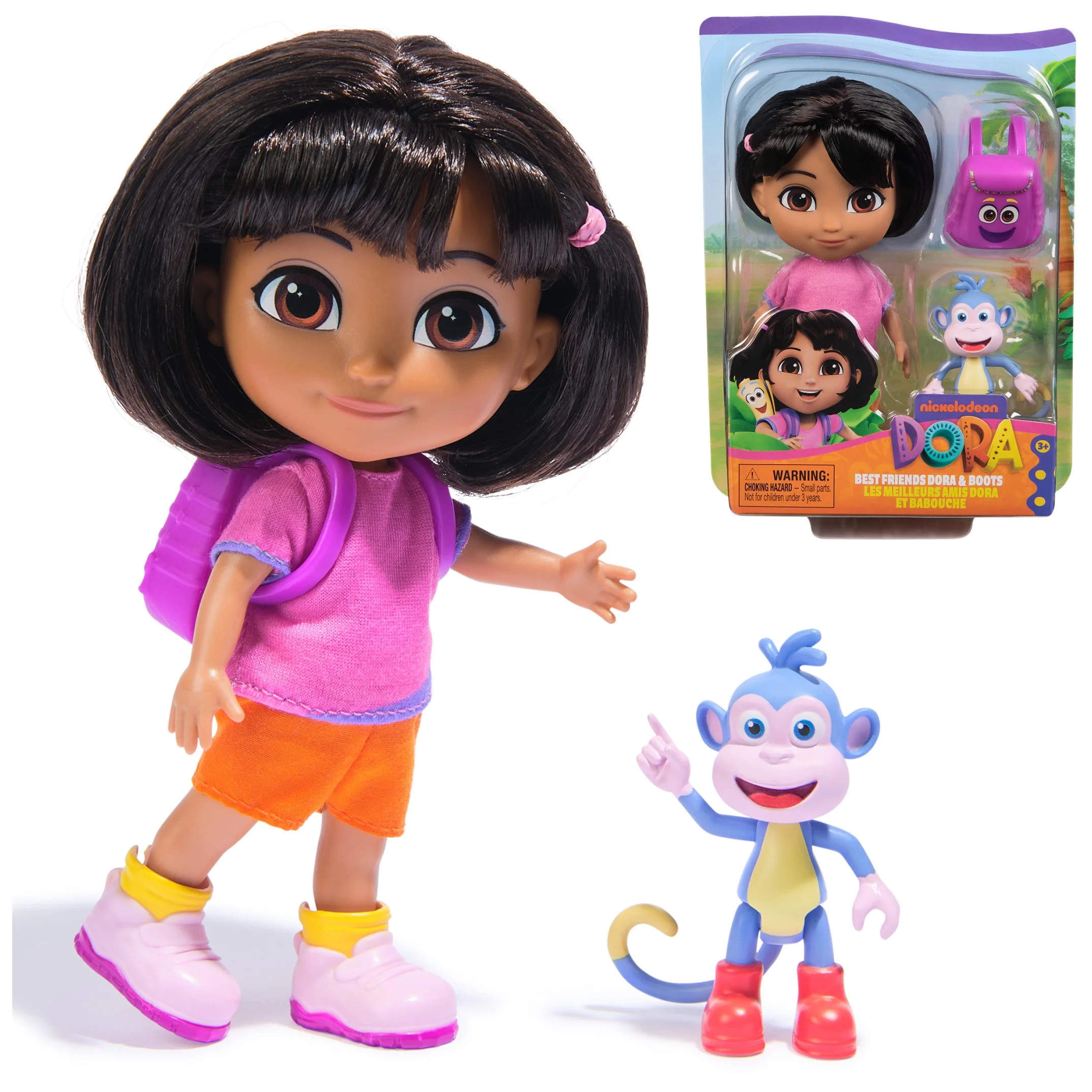 Dora the Explorer, Best Friends Dora & Boots Set, 6-inch Doll, Boots Figure & Accessories for Kid... | Walmart (US)