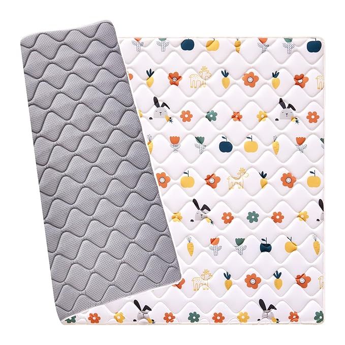 Odorless Premium 50" x 50" Foam Play Mat, Thick One-Piece Crawling Mat, Non-Slip Cushioned Playma... | Amazon (US)
